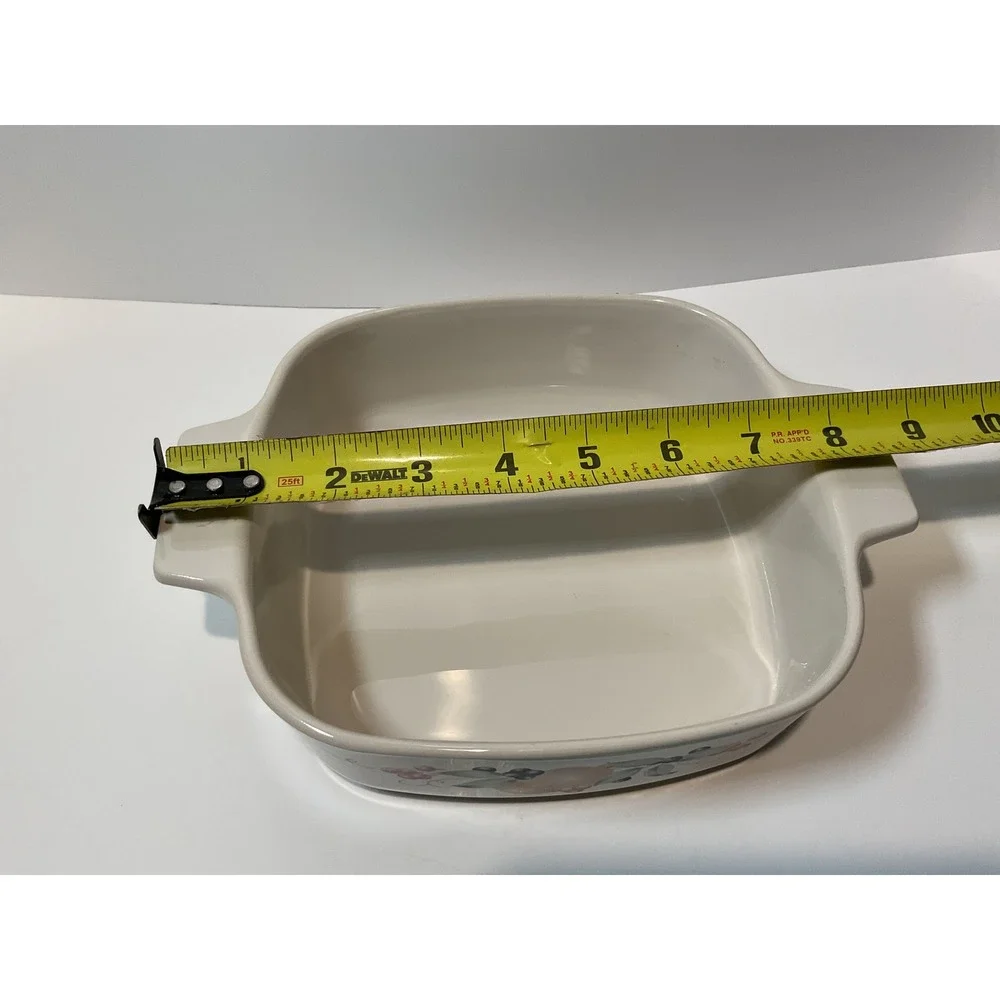 Corning Ware‎ Casserole Dish Square Fruit Design Pyrex Glass Lid A1B11 USA